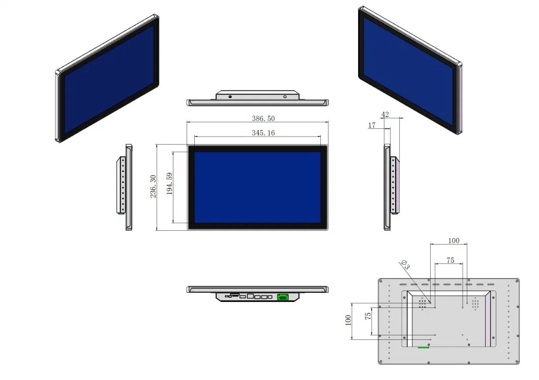 15 Inch Touch Screen Embedded Customization PC Android Industrial Panel RS232 PC for Car Charging Pile