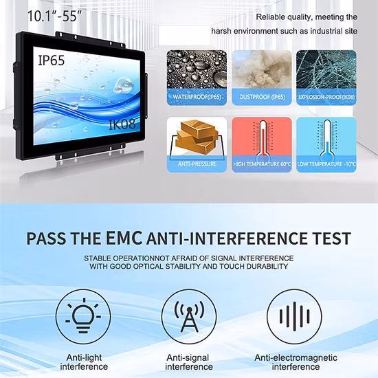 Touchscreen-Monitor 15/17/19 Zoll Touchscreen Industrie-Tablet-PC Touchpanel Edelstahl