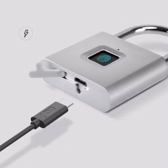 Fingerabdruck-Vorhängeschloss/USB wiederaufladbares intelligentes Fingerabdruck-Schloss/elektronisches Vorhängeschloss